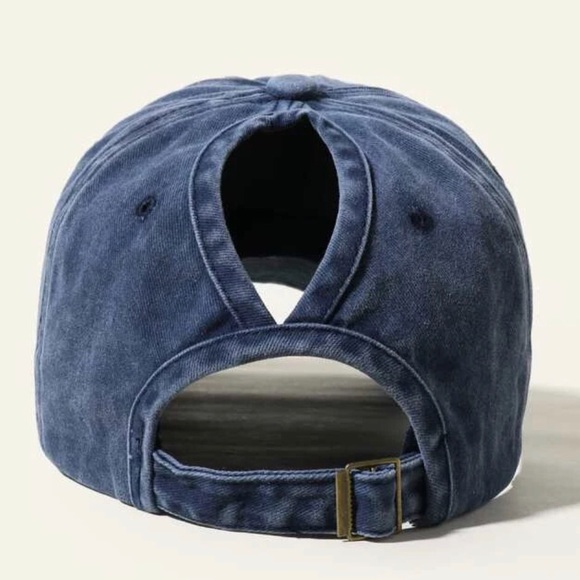 Blue Ponytail Baseball Cap - Picture 4 of 5